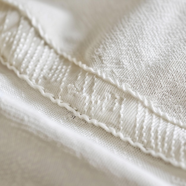 Detaliu cusătură pe pânză naturală